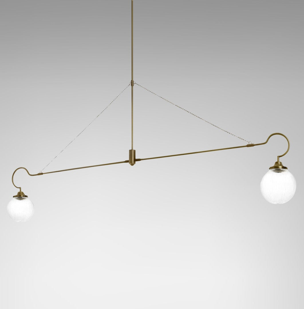 CTO Lighting - Floren Pendant Light - Clear Glass with Bronze and Satin Brass - EB London