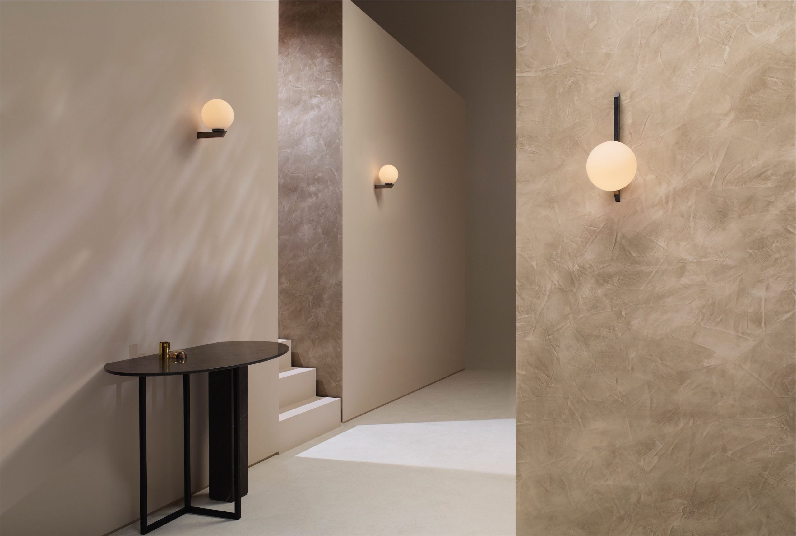 CTO Lighting - Gaia Wall Light - Handblown Glass shades with Bronze or Satin Brass - EB London