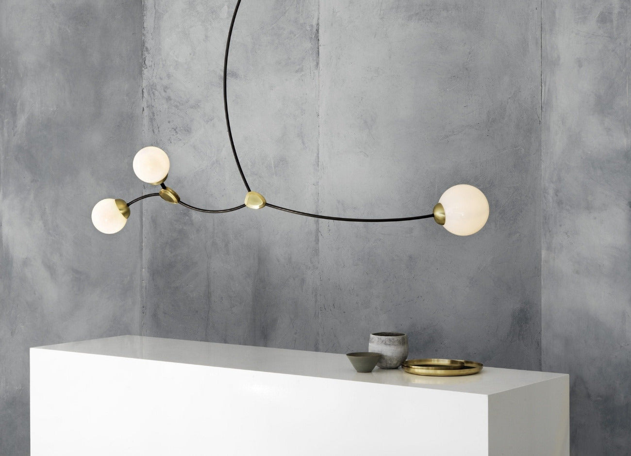CTO Lighting - IVY Pendant 3 Light - Bronze and Satin Detailing - EB London