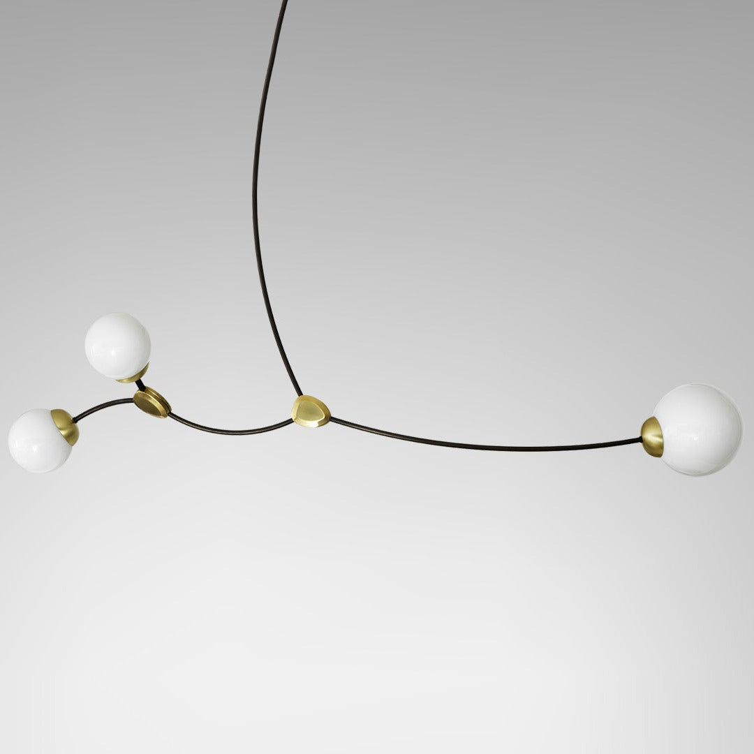 CTO Lighting - IVY Pendant 3 Light - Bronze and Satin Detailing - EB London