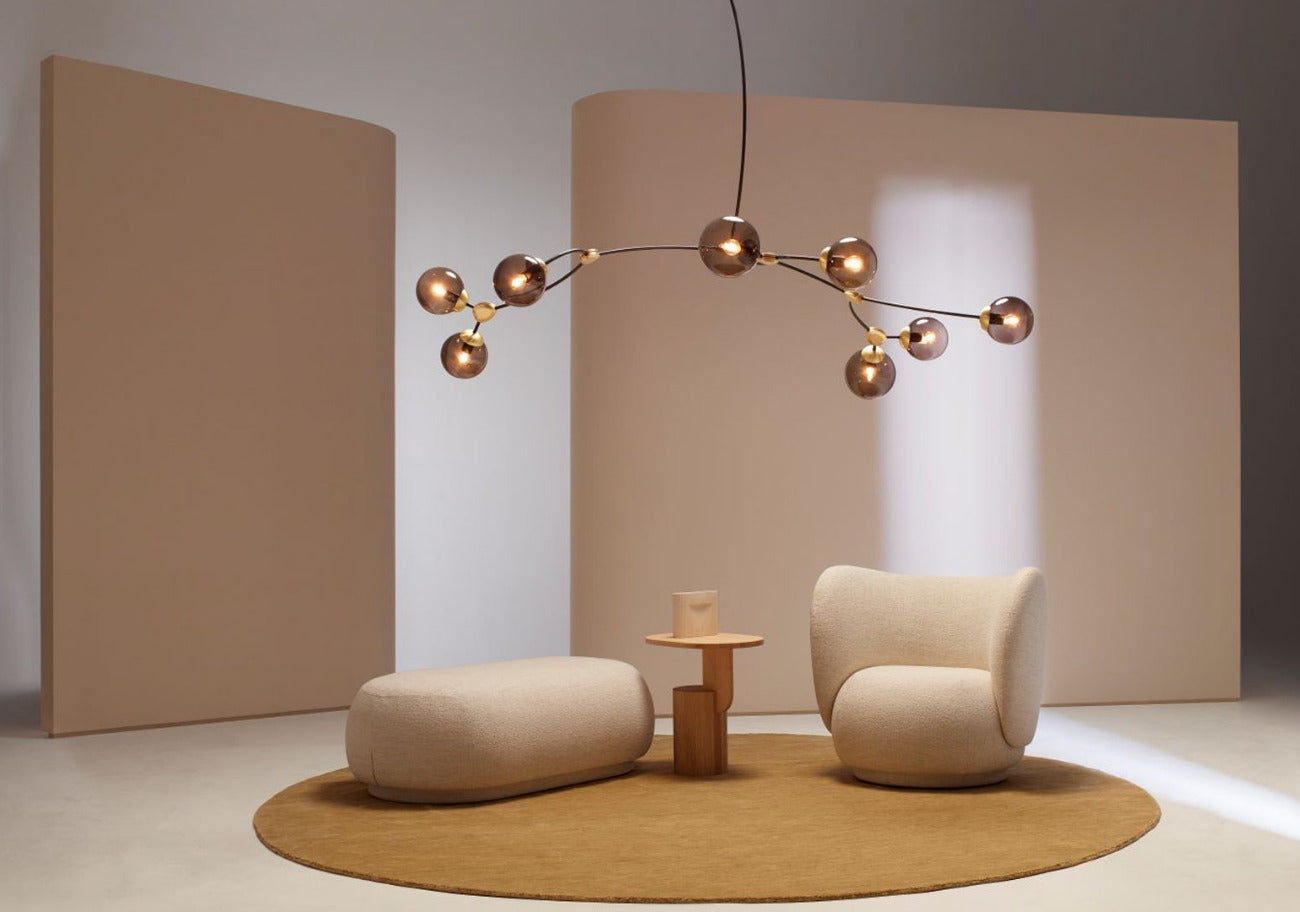 CTO Lighting - IVY Pendant 8 Light - Bronze and Satin Detailing - EB London