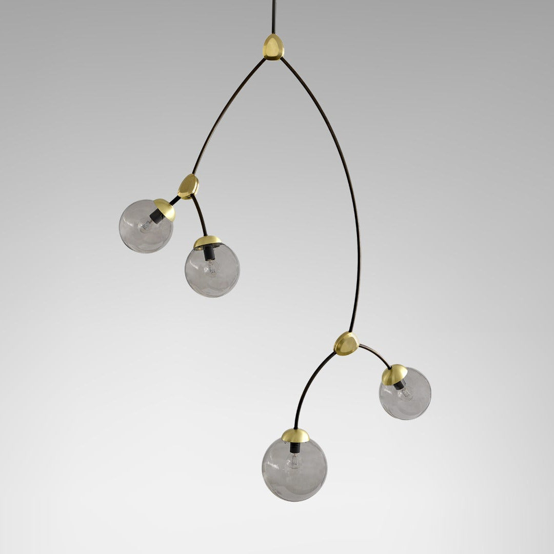 CTO Lighting - IVY Pendant 4 Light - Bronze and Satin Detailing - EB London
