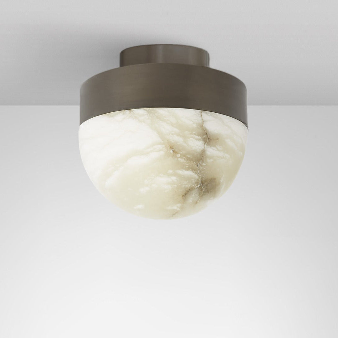 CTO Lighting - Lucid Ceiling Light - Honed Alabaster with Metal detailing - EB London