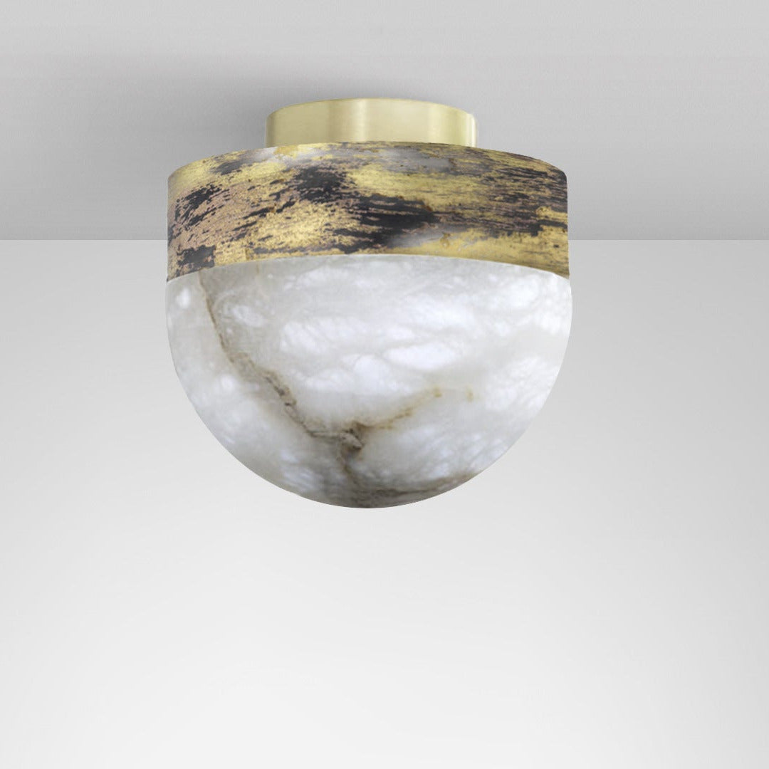 CTO Lighting - Lucid Ceiling Light - Honed Alabaster with Metal detailing - EB London