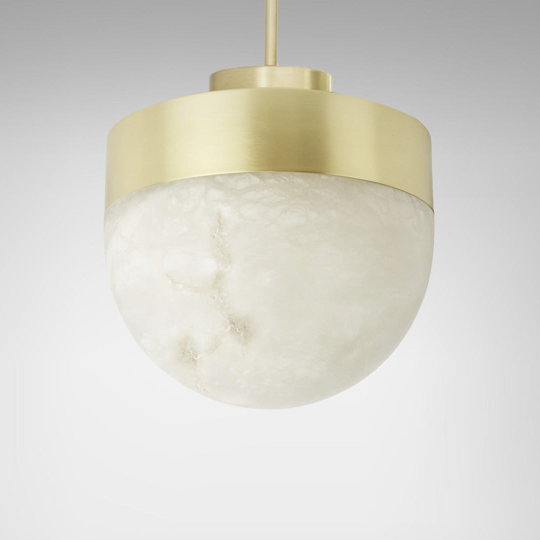 CTO Lighting - Lucid Pendant Light - Honed Alabaster with Metal detailing - EB London