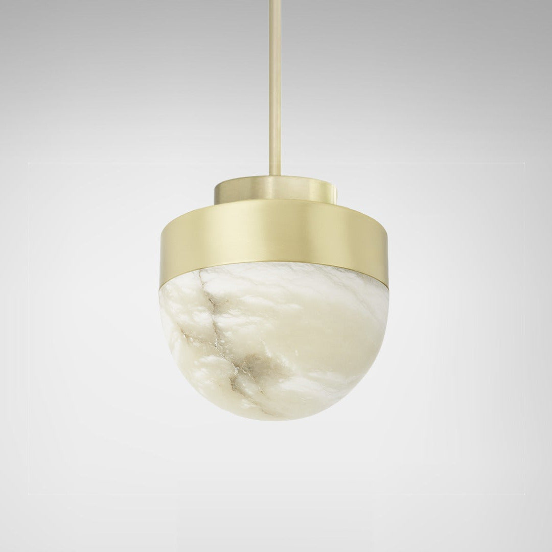CTO Lighting - Lucid Pendant Light - Honed Alabaster with Metal detailing - EB London