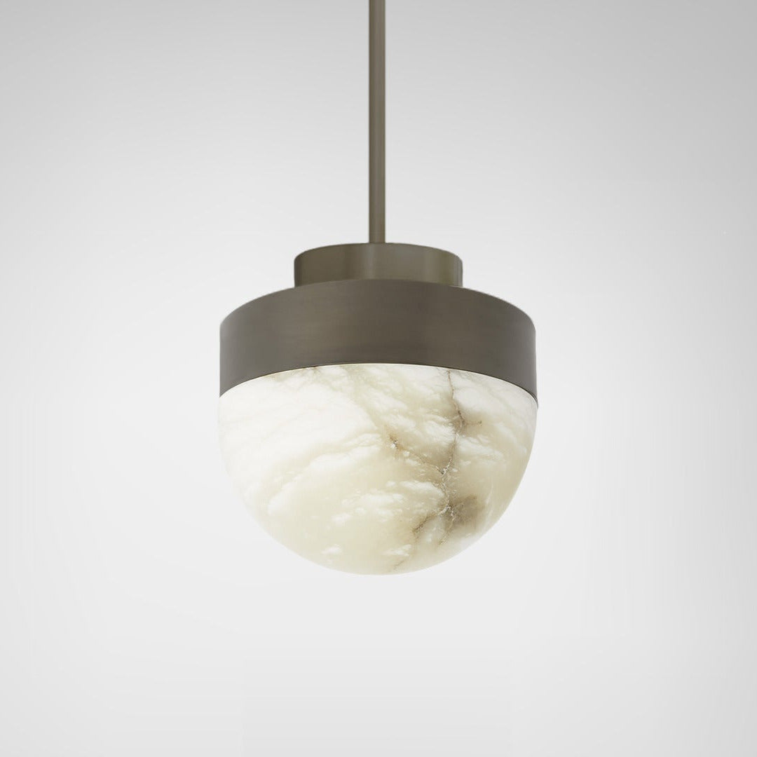 CTO Lighting - Lucid Pendant Light - Honed Alabaster with Metal detailing - EB London