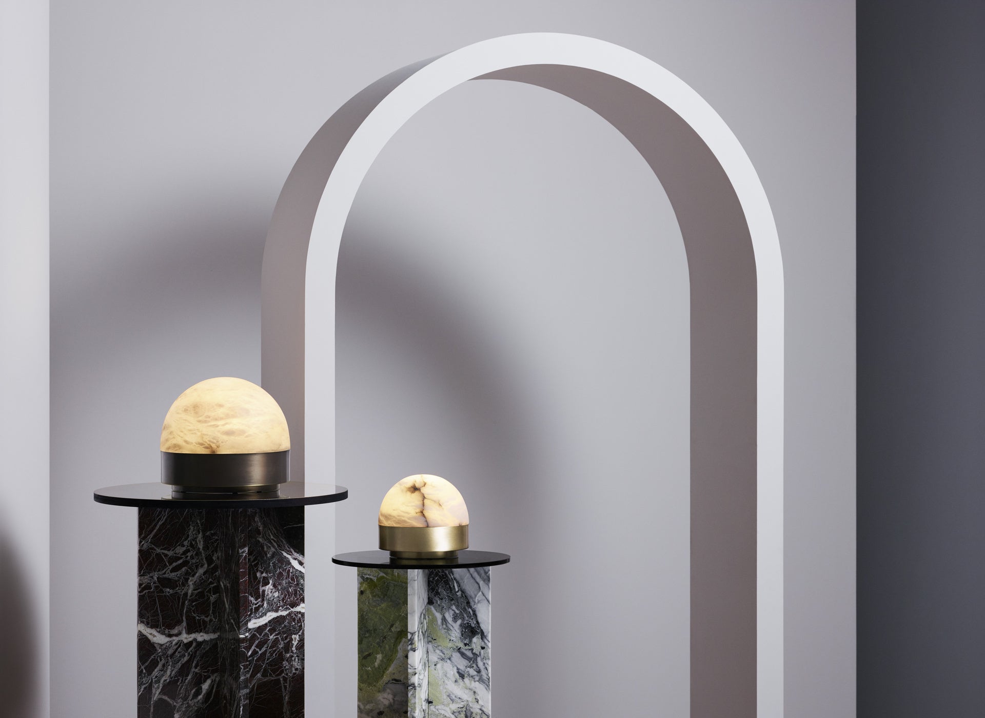 CTO Lighting - Lucid Table Light - Honed Alabaster with Metal detailing - EB London