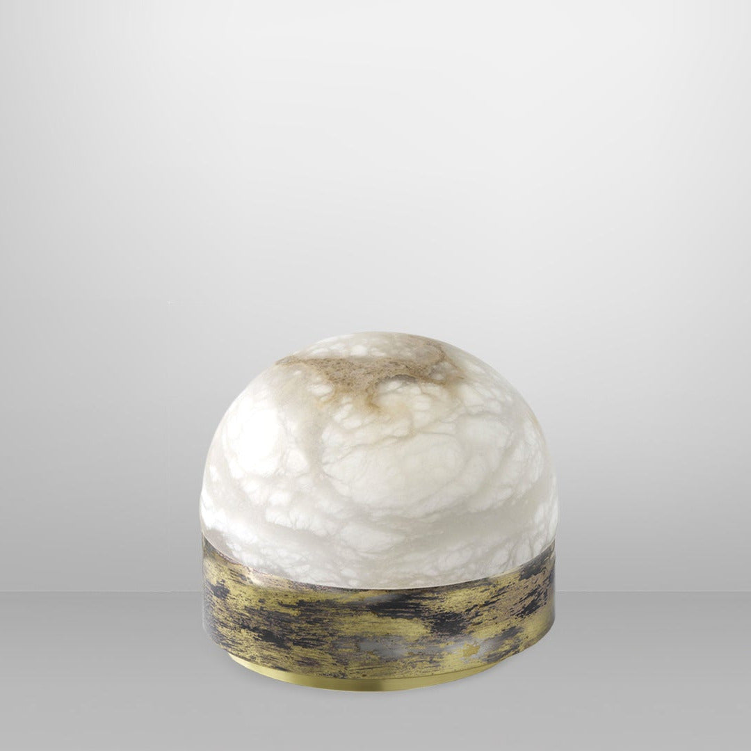 CTO Lighting - Lucid Table Light - Honed Alabaster with Metal detailing - EB London