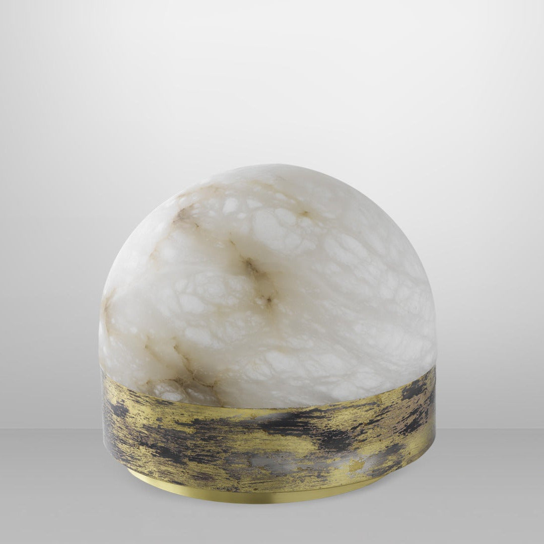 CTO Lighting - Lucid Table Light - Honed Alabaster with Metal detailing - EB London