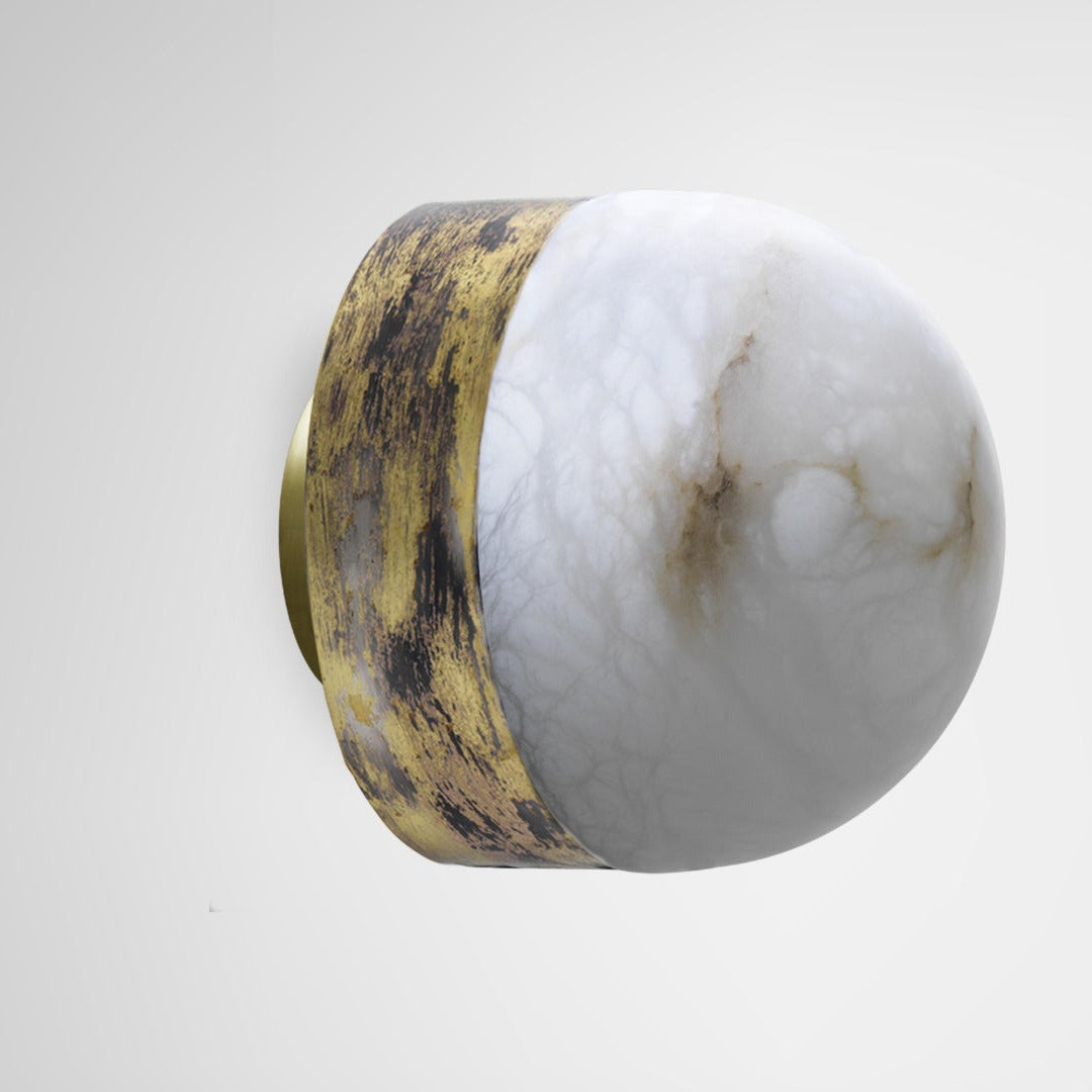 CTO Lighting - Lucid Wall Light - Honed Alabaster with Metal detailing – EB London