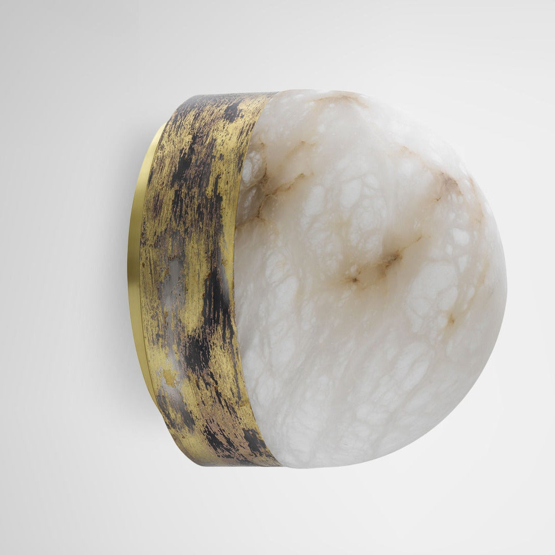 CTO Lighting - Lucid Wall Light - Honed Alabaster with Metal detailing – EB London