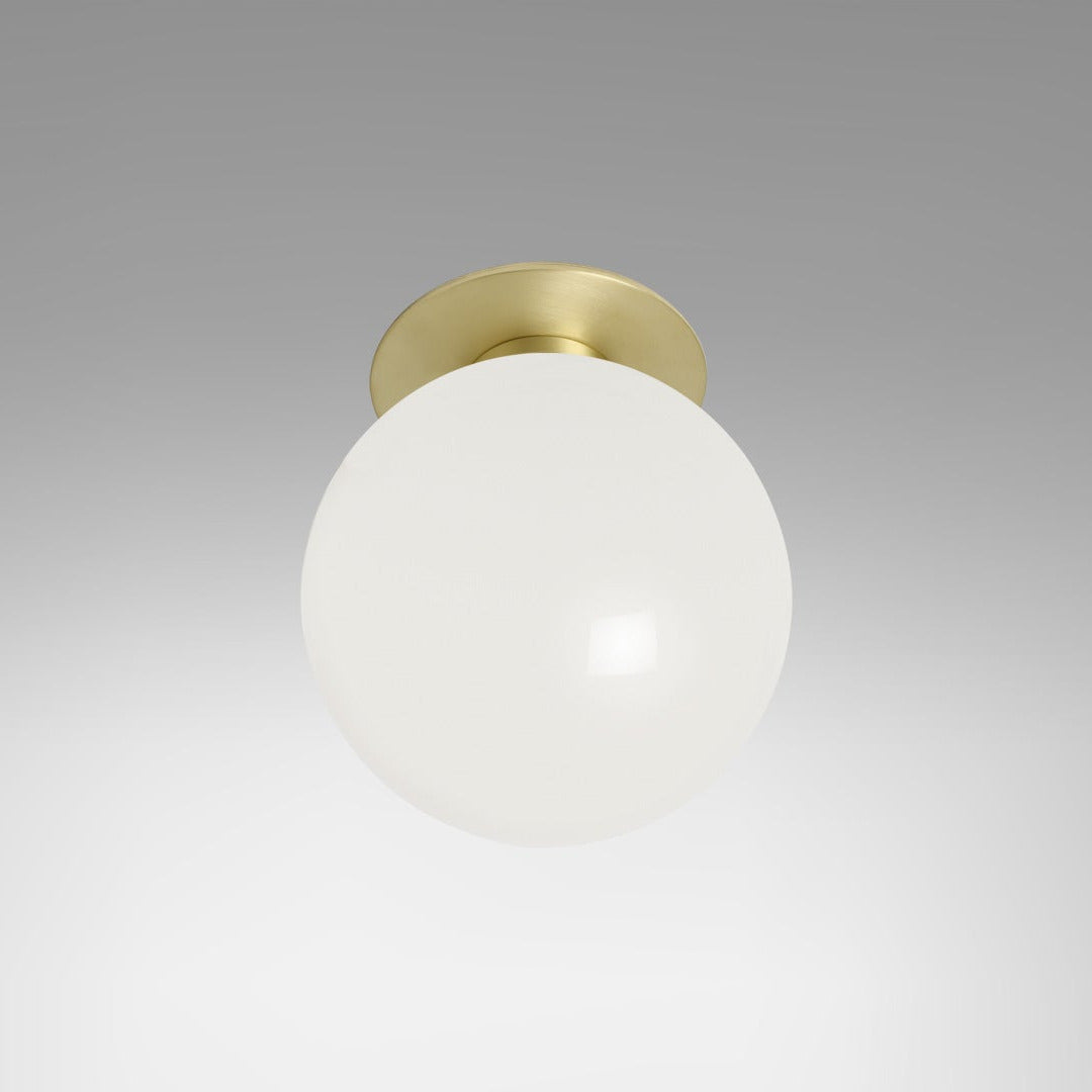 CTO Lighting - Mezzo Ceiling Bathroom Light - Opal Glass Shades with Antique Bronze and Satin Brass - EB London