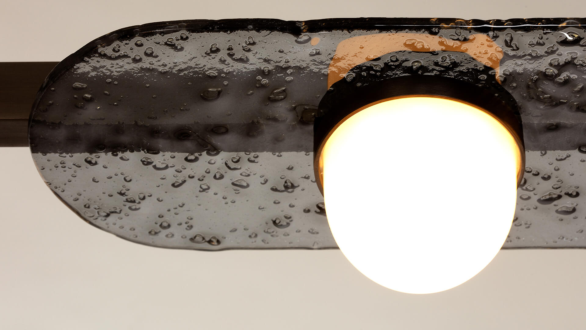 CTO Lighting - Modulo Chandelier Grid 11 - Smoked Glass Plates with with Satin Brass and Bronze or Antique Bronze - EB London