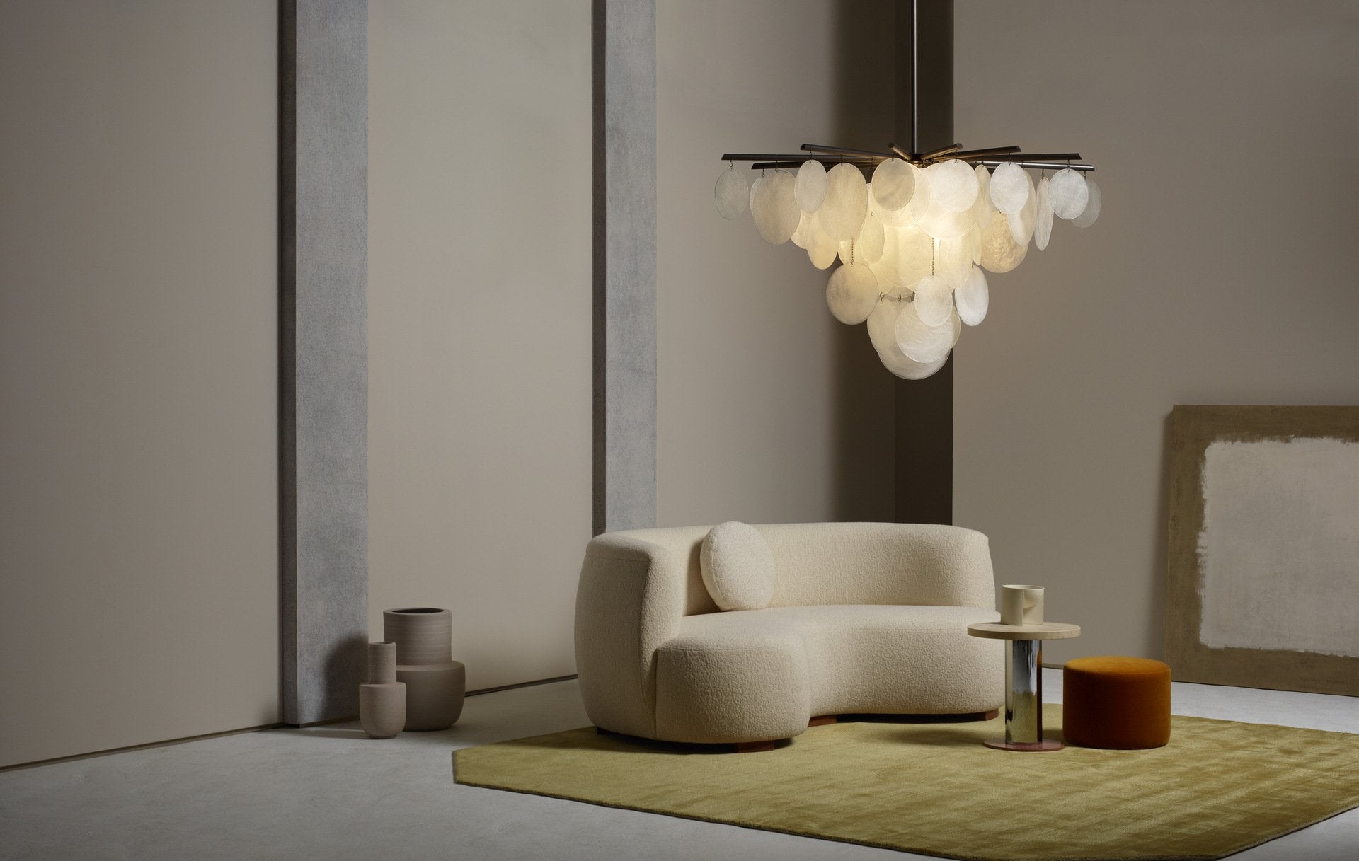 CTO Lighting - Nimbus Chandelier - Smoked Glass with Metal Framework - EB London