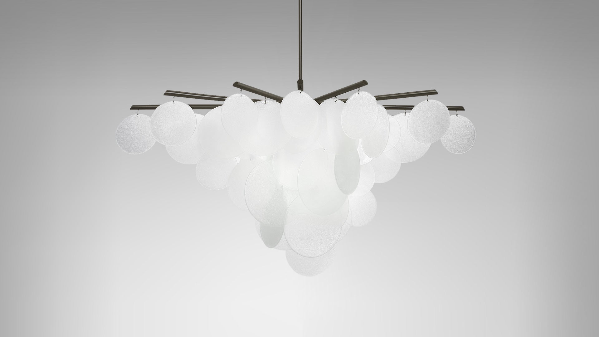 CTO Lighting - Nimbus Chandelier - Smoked Glass with Metal Framework - EB London