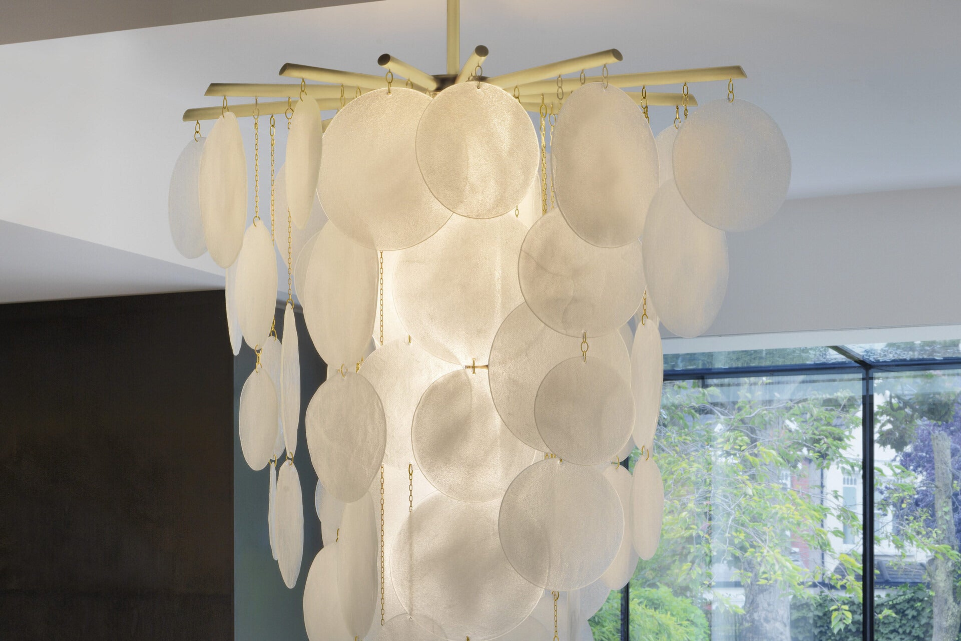 CTO Lighting - Nimbus Chandelier Cascade - Hand-formed Translucent Glass with Metal Work - EB London
