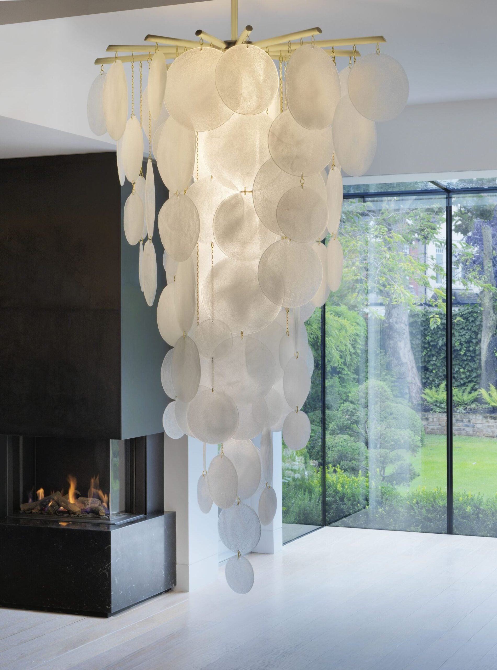 CTO Lighting - Nimbus Chandelier Cascade - Hand-formed Translucent Glass with Metal Work - EB London