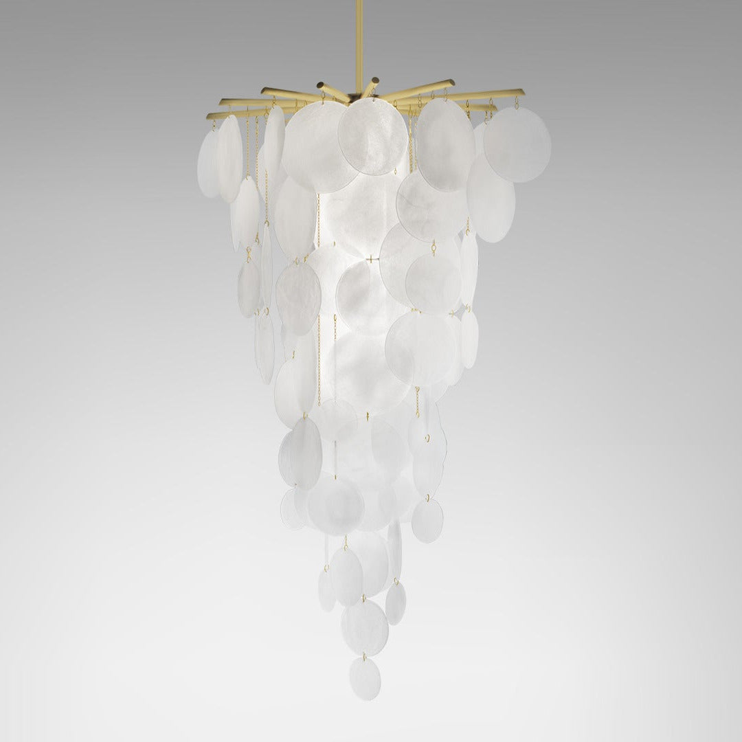 CTO Lighting - Nimbus Chandelier Cascade - Hand-formed Translucent Glass with Metal Work - EB London
