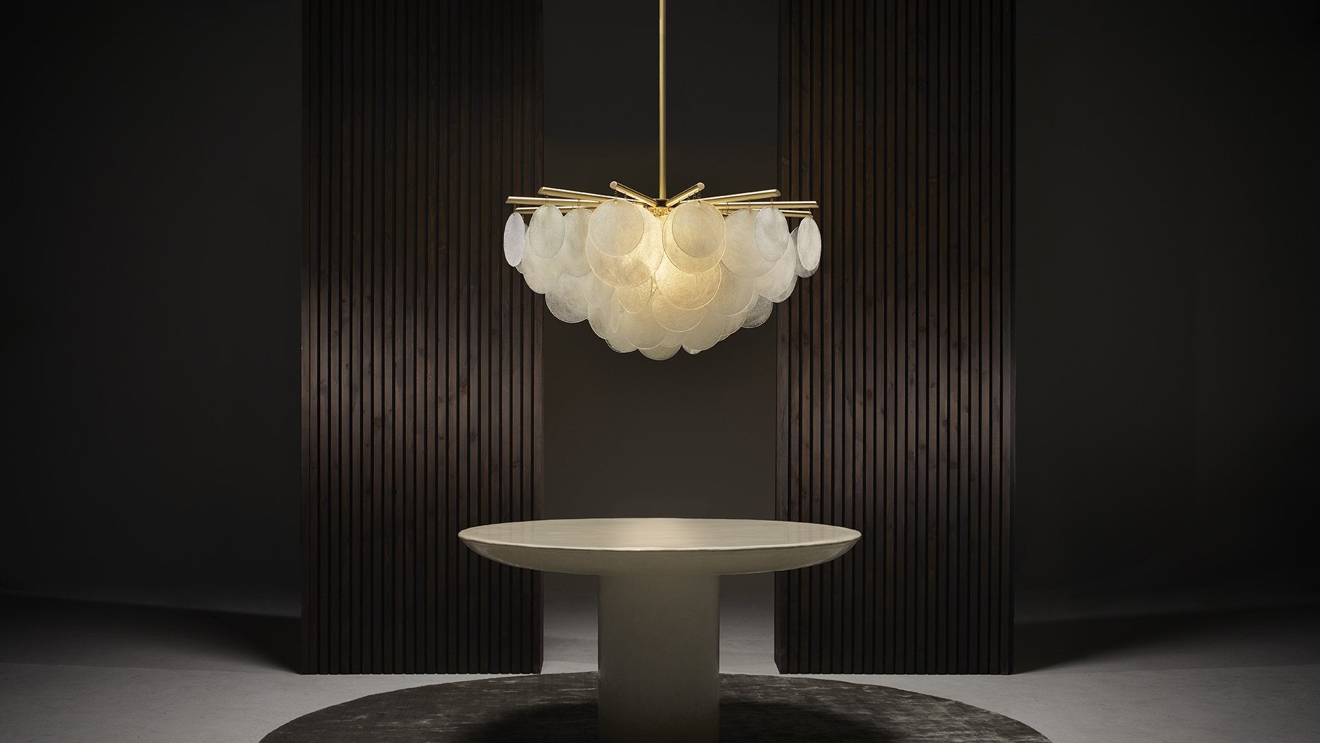 CTO Lighting - Nimbus Round Pendant Light - Hand-formed Translucent Glass with Metal Work - EB London