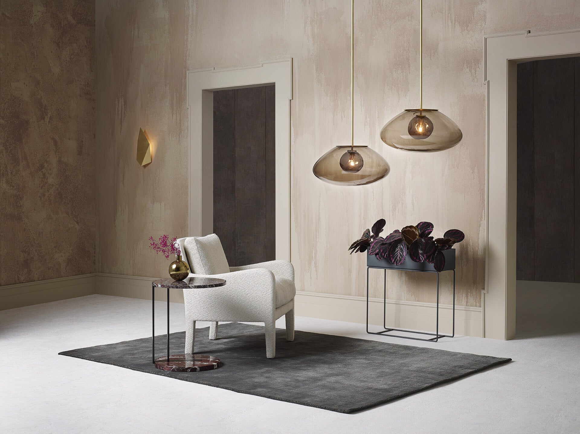 CTO Lighting - Petra Pendant Light - Layered Glass with Satin Brass and Bronze - EB London