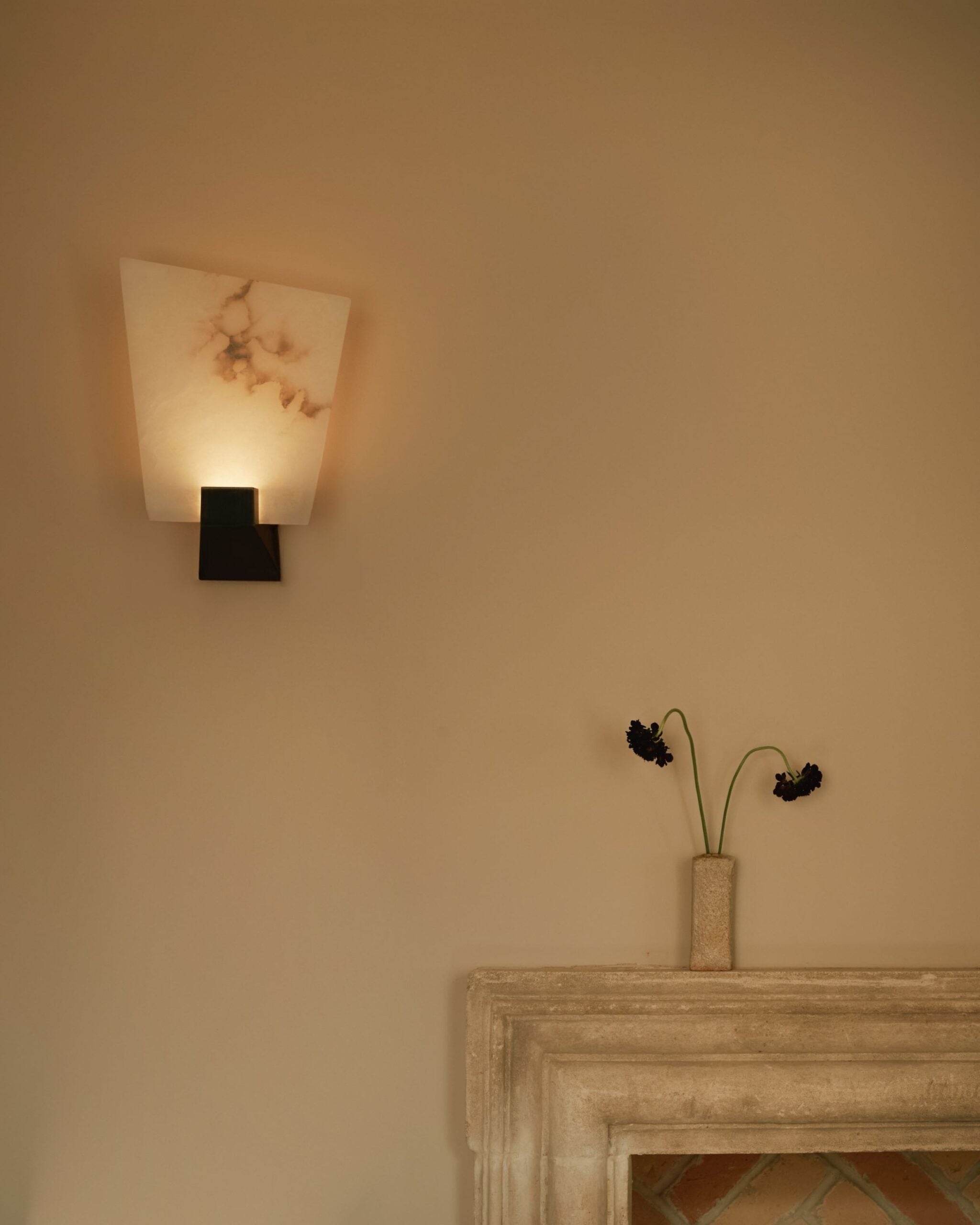 CTO Lighting - Relic Wall Light - Honed Alabaster with Metal Framework - EB London