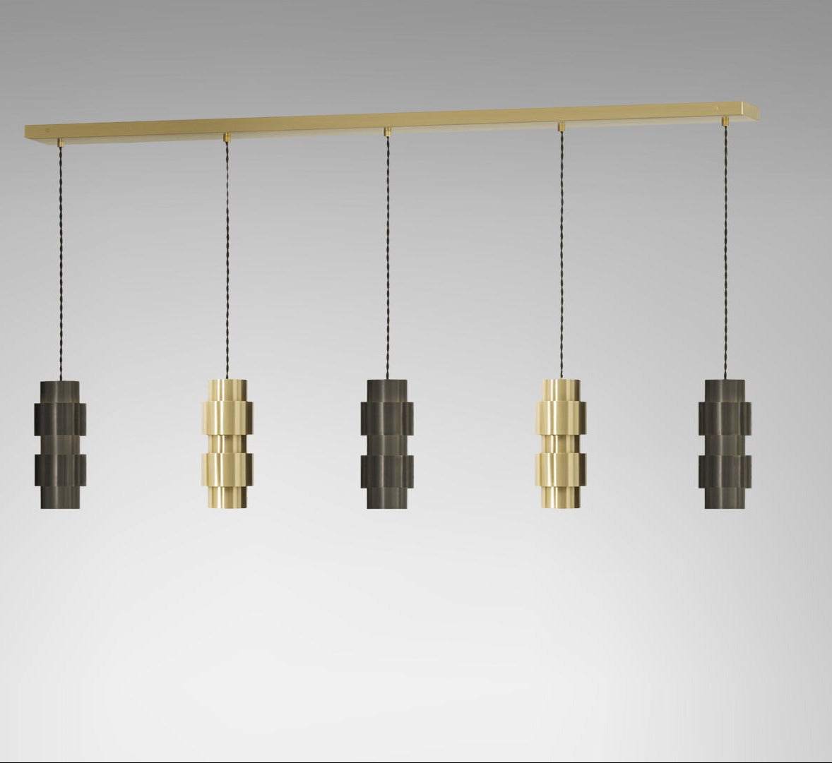 CTO Lighting - Ring Cluster Pendant Light - Satin Brass and Bronze - EB London