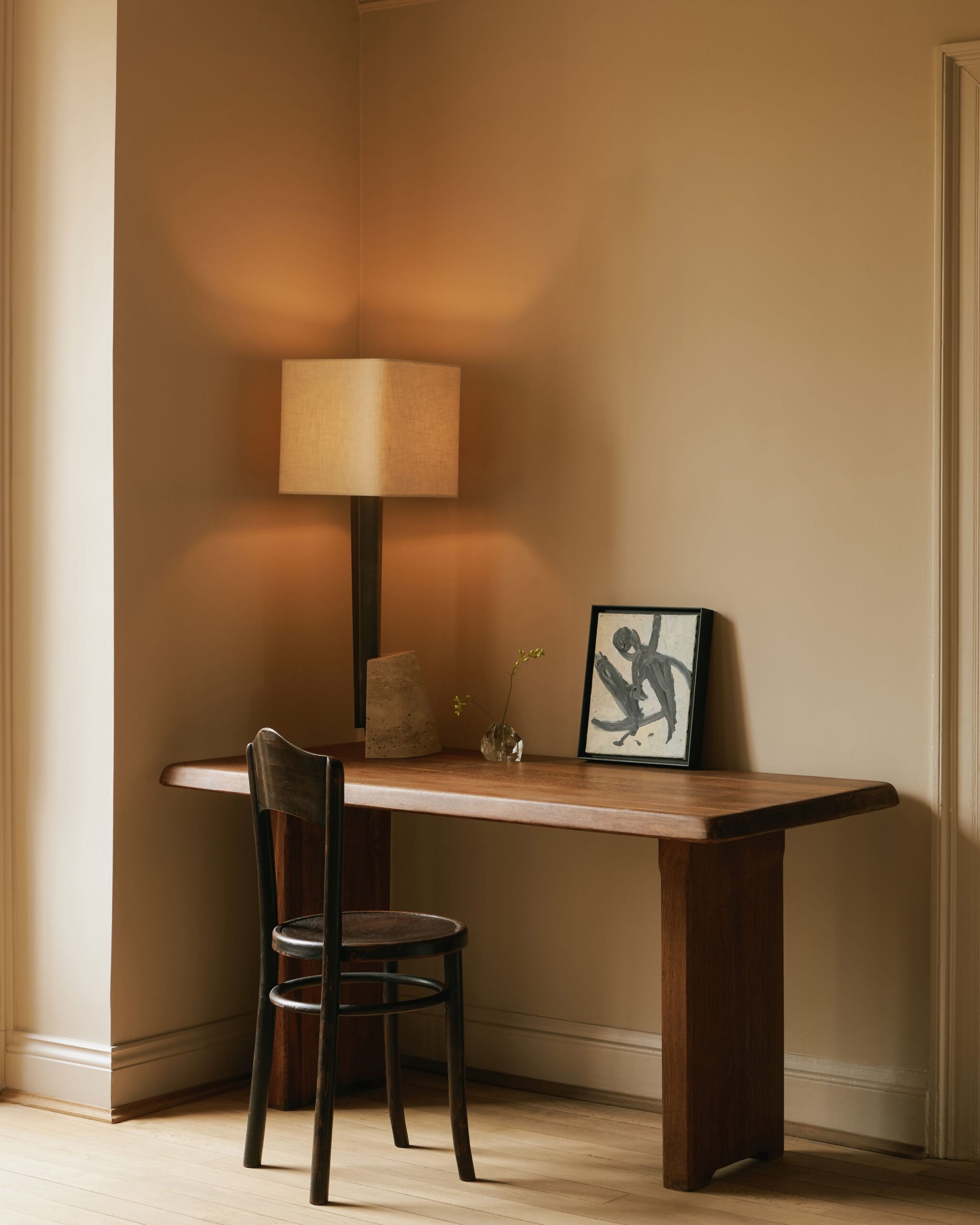 CTO Lighting - Roc Table Light - Travertine with Antique Bronze - EB London