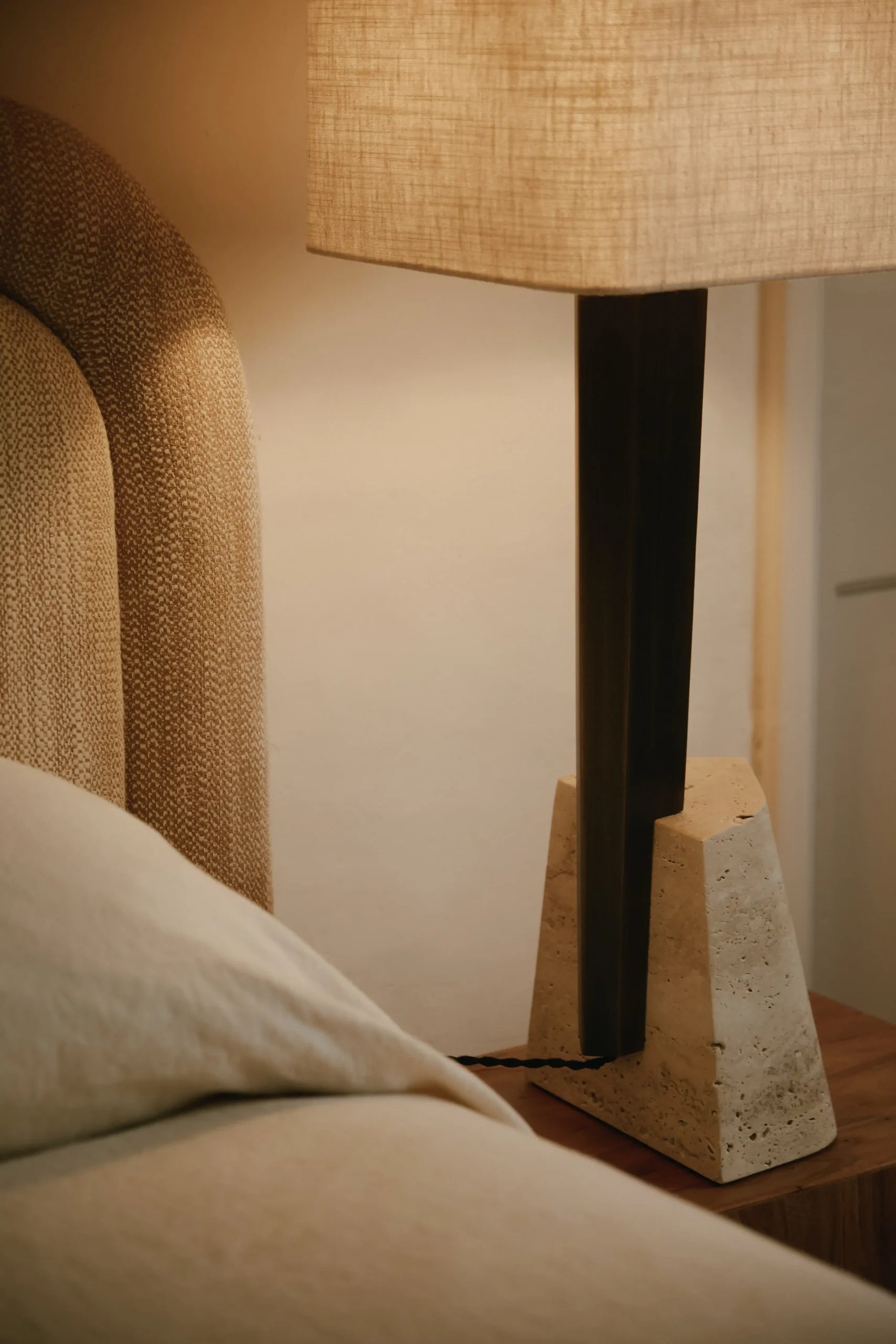 CTO Lighting - Roc Table Light - Travertine with Antique Bronze - EB London