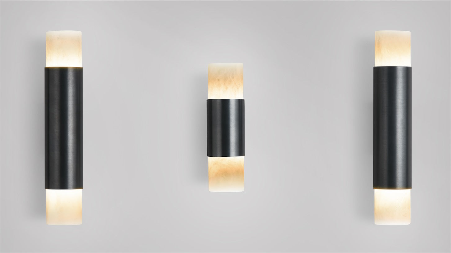 CTO Lighting - Roma Wall Light - Honed Alabaster with Bronze and Satin Brass - EB London