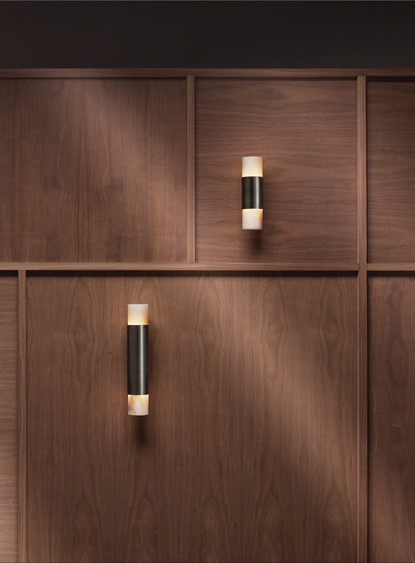 CTO Lighting - Roma Wall Tall Light - Honed Alabaster with Bronze and Satin Brass - EB London