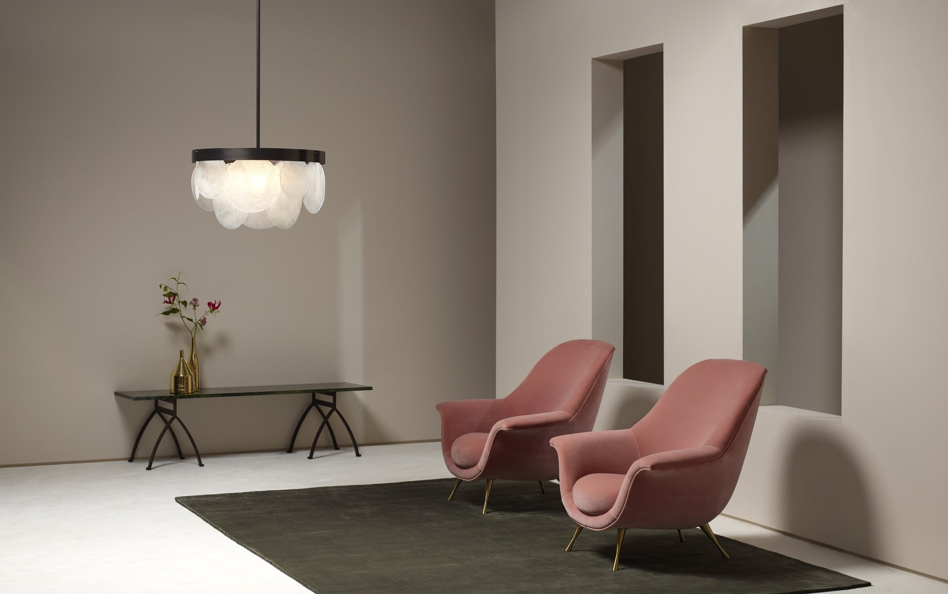 CTO Lighting - Sasha Pendant Light - Satin Brass and Bronze - EB London