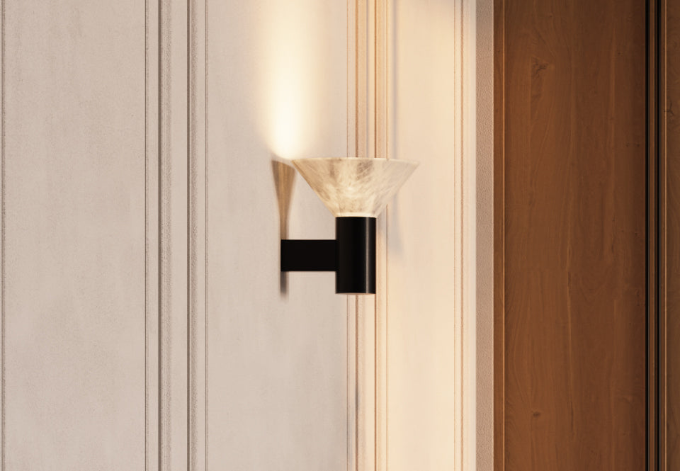 CTO Lighting - Torres Wall Light - Polished Nickel, Bronze and Alabaster - EB London