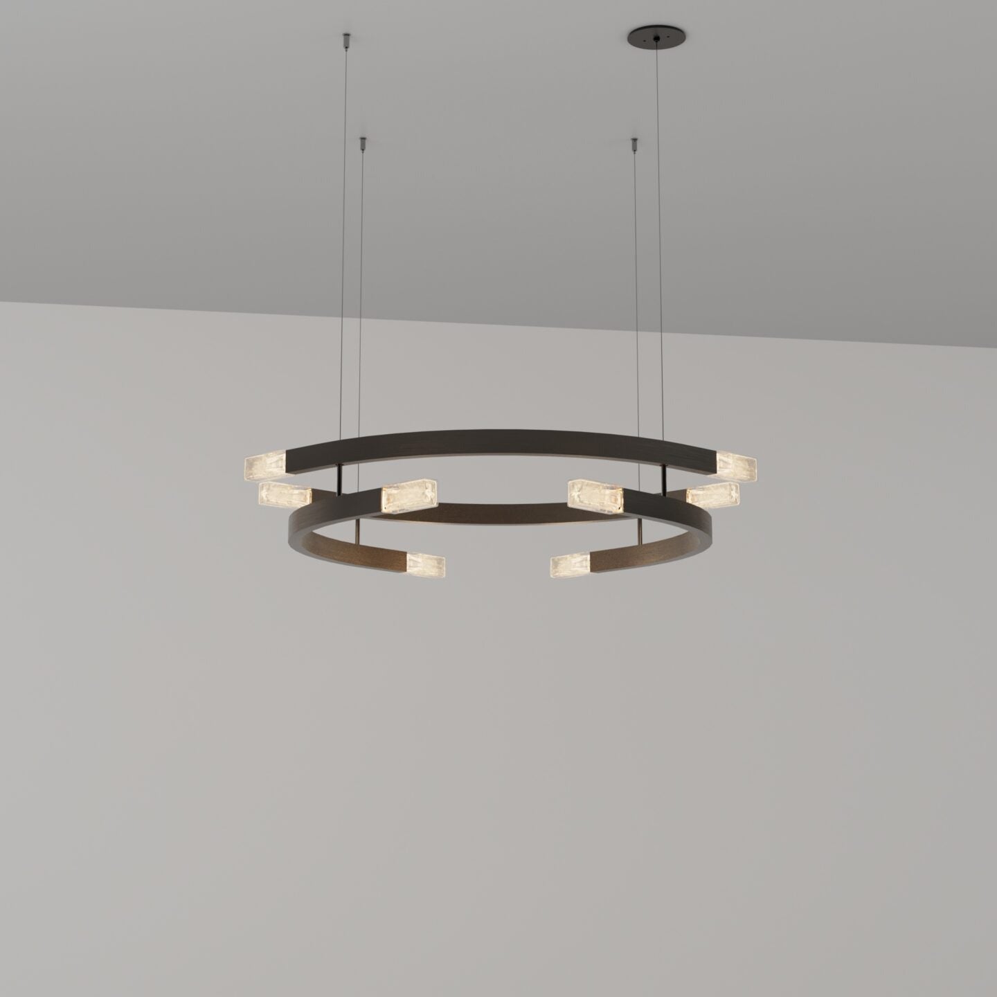 CTO Lighting - Trace Circular Chandelier - Liquid Cast Glass with Bronze - EB London
