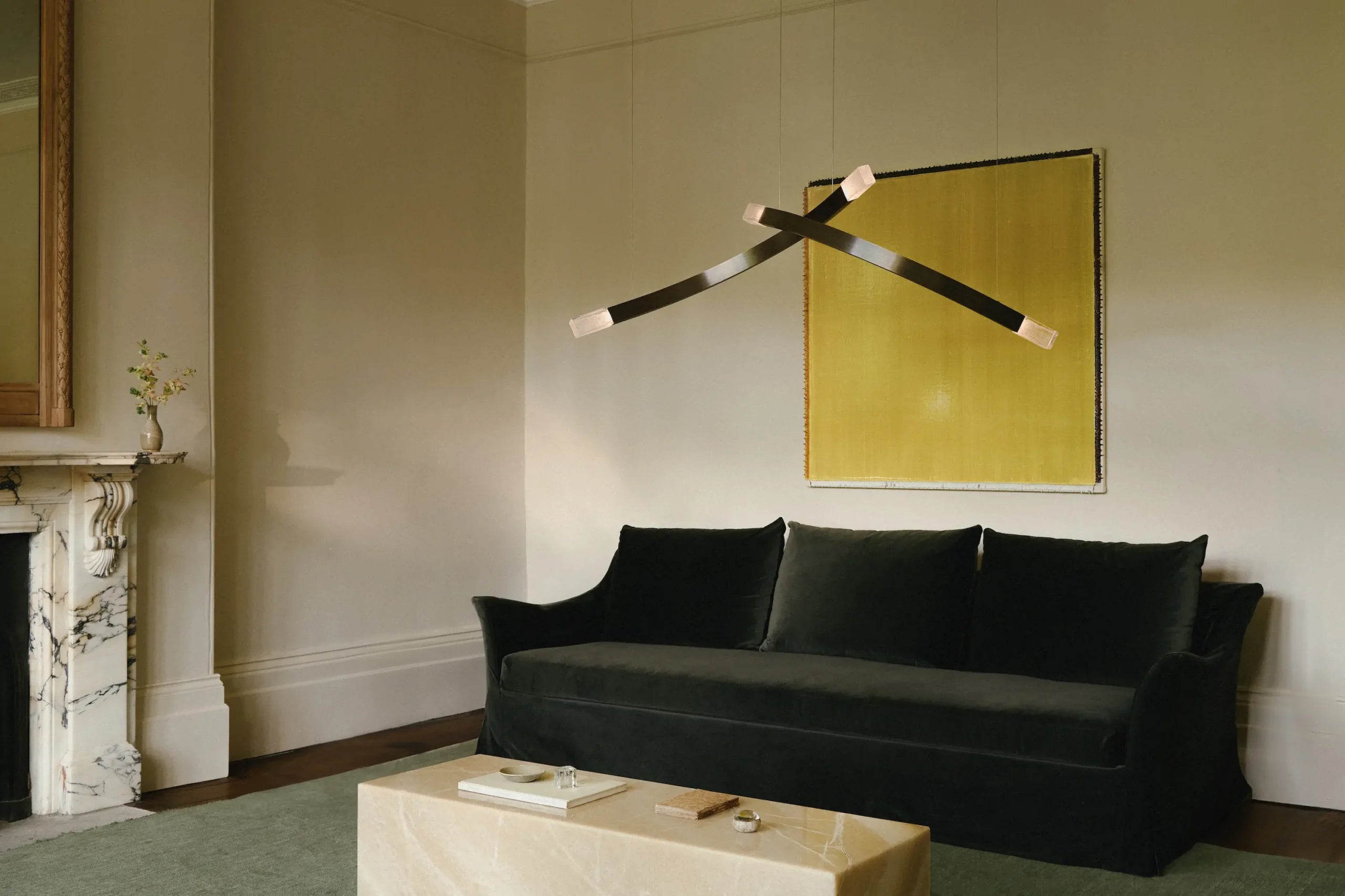 CTO Lighting - Trace Linear Chandelier - Liquid Cast Glass with Bronze - EB London