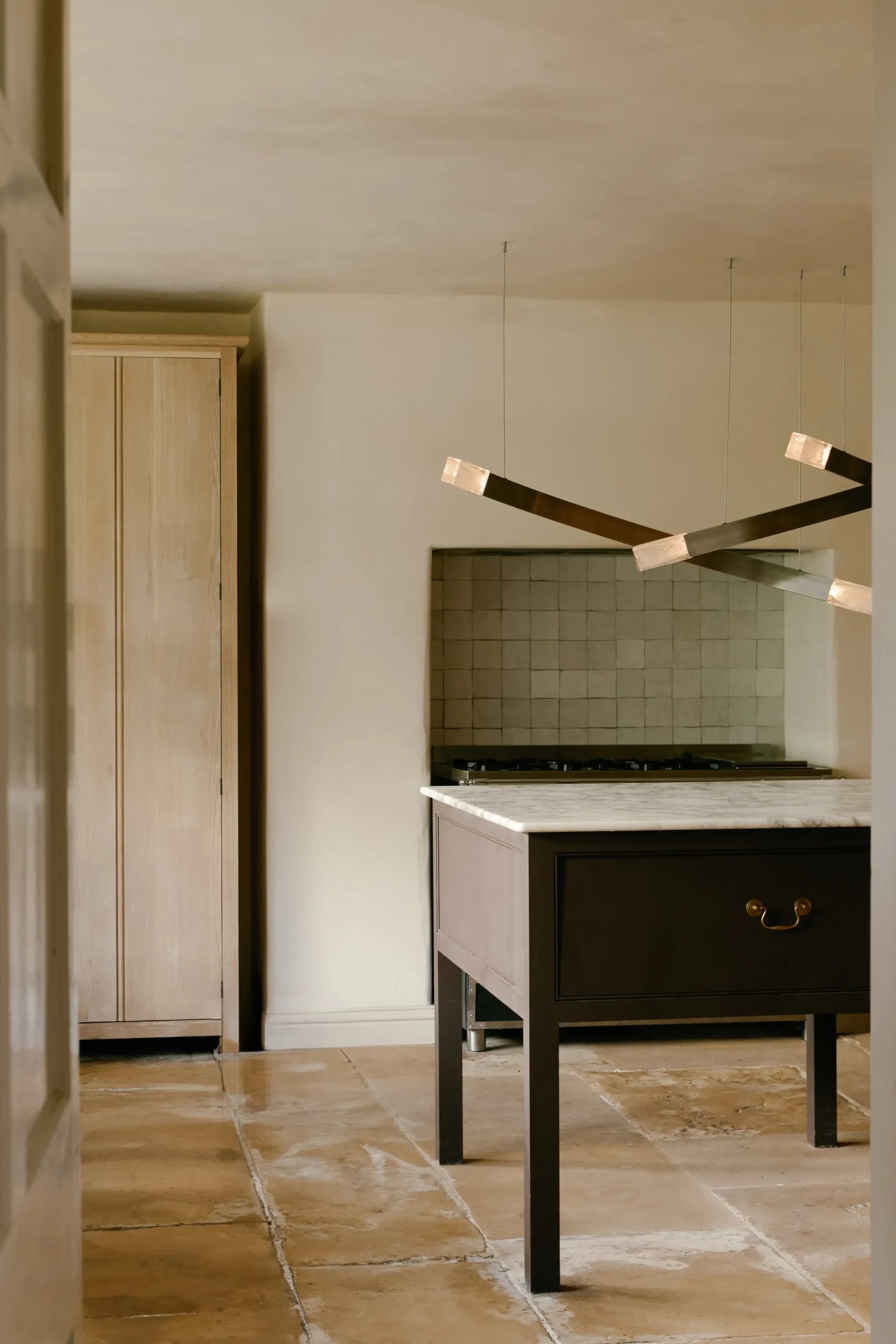 CTO Lighting - Trace Linear Chandelier - Liquid Cast Glass with Bronze - EB London