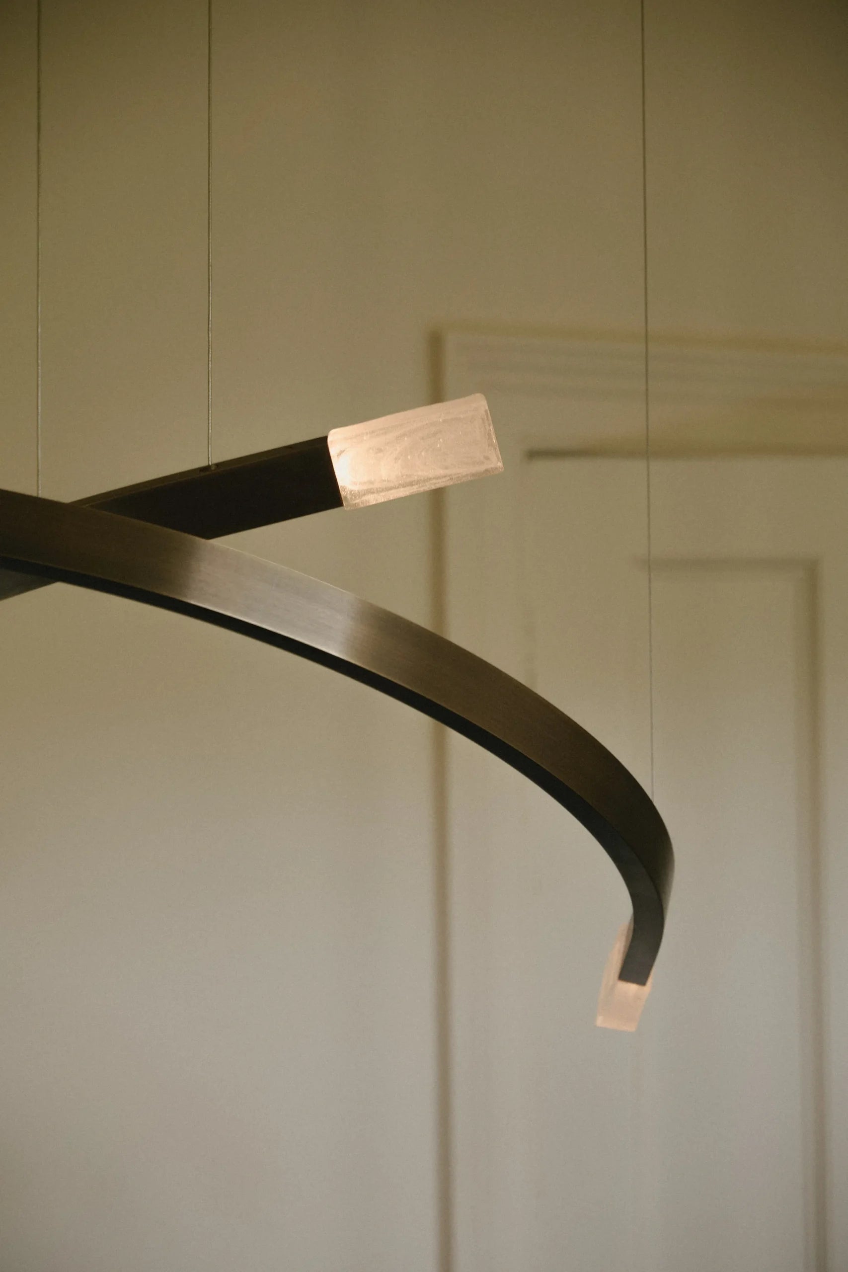 CTO Lighting - Trace Linear X Chandelier - Liquid Cast Glass with Bronze - EB London