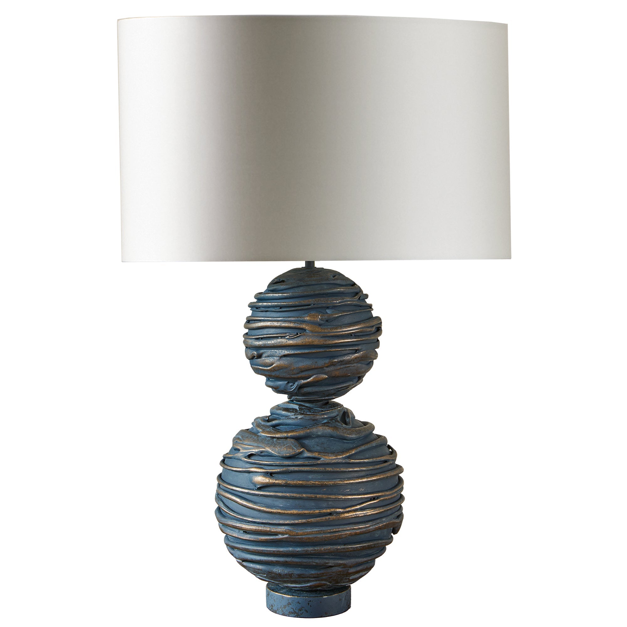 William Yeoward Elvaston Junior Table Lamp in Willie's Blue luxury table lamp - EB London product image 1