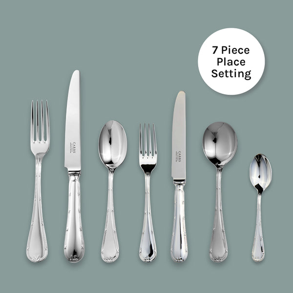 EB London English Reed & Ribbon 7-piece cutlery set in sterling silver, hallmarked, polished finish