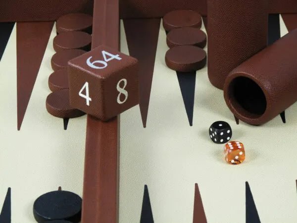Full Leather Backgammon Set - Geoffery Parker - EB London