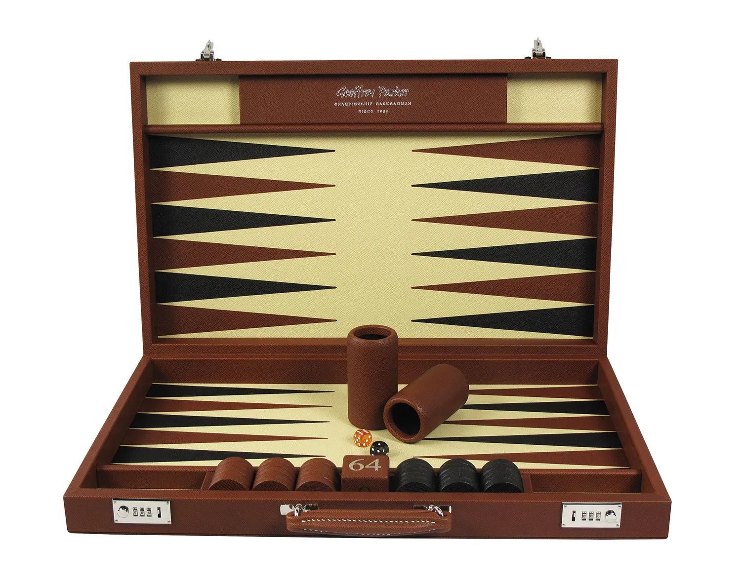 Full Leather Backgammon Set - Geoffery Parker - EB London