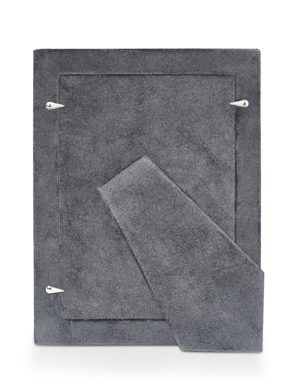 Carrs Silver plain sterling silver photo frame with grey velvet back and stand, hallmarked