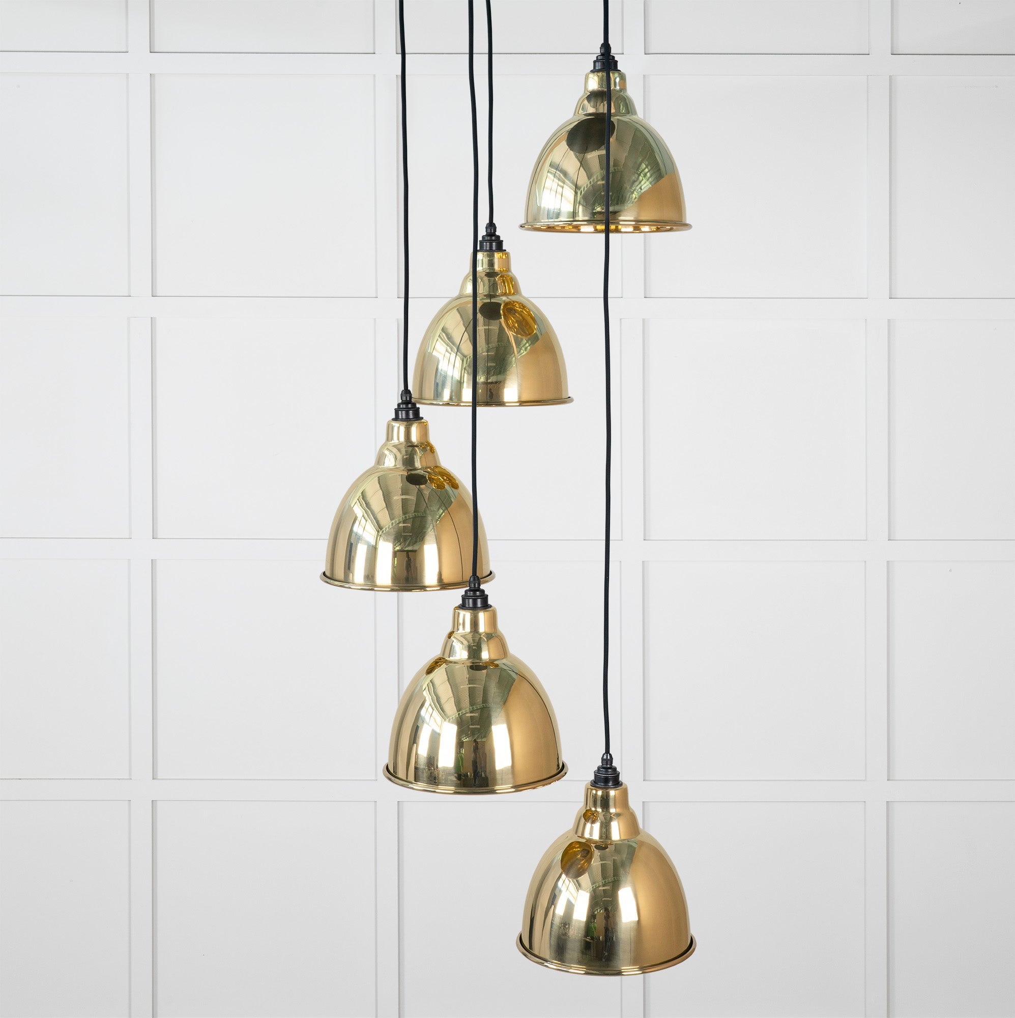 Hammered Brass Brindley Cluster Pendant |Bare - From the Anvil - EB London