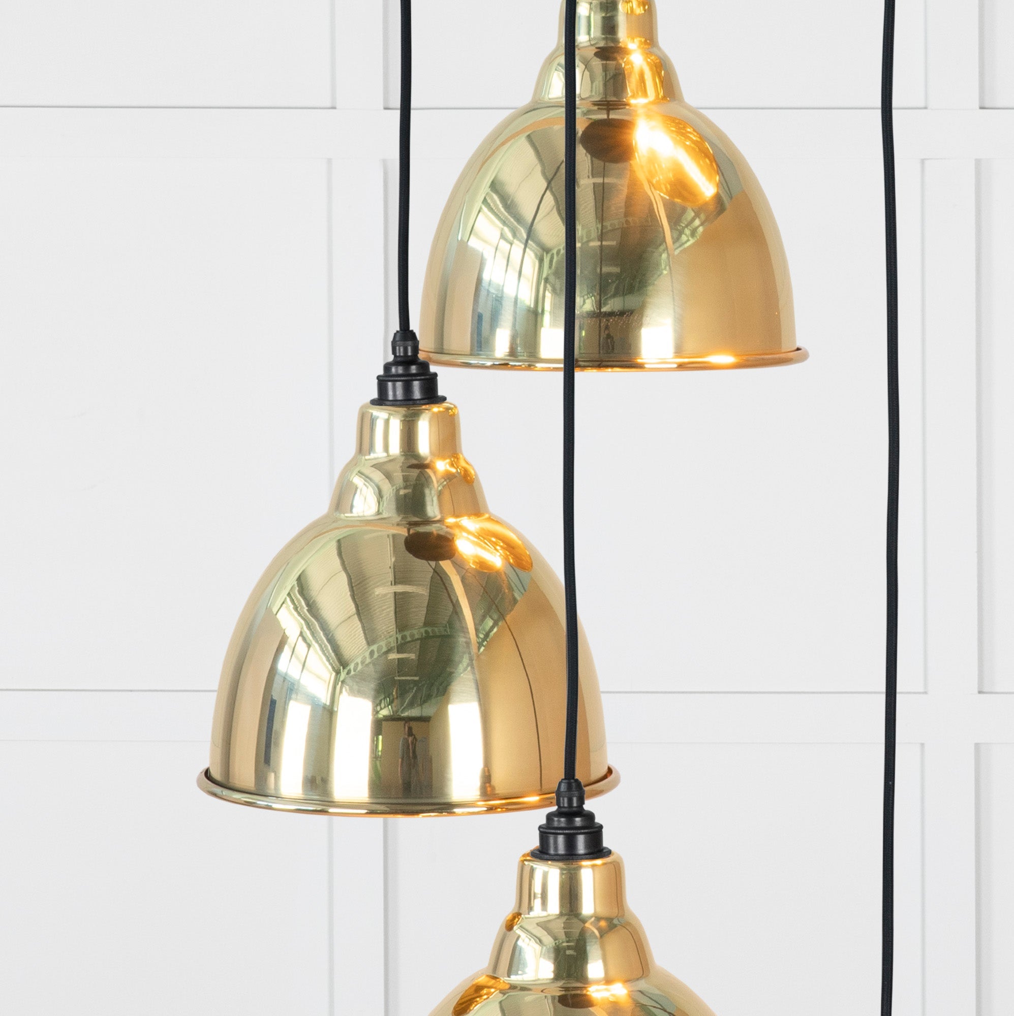 Hammered Brass Brindley Cluster Pendant |Bare - From the Anvil - EB London