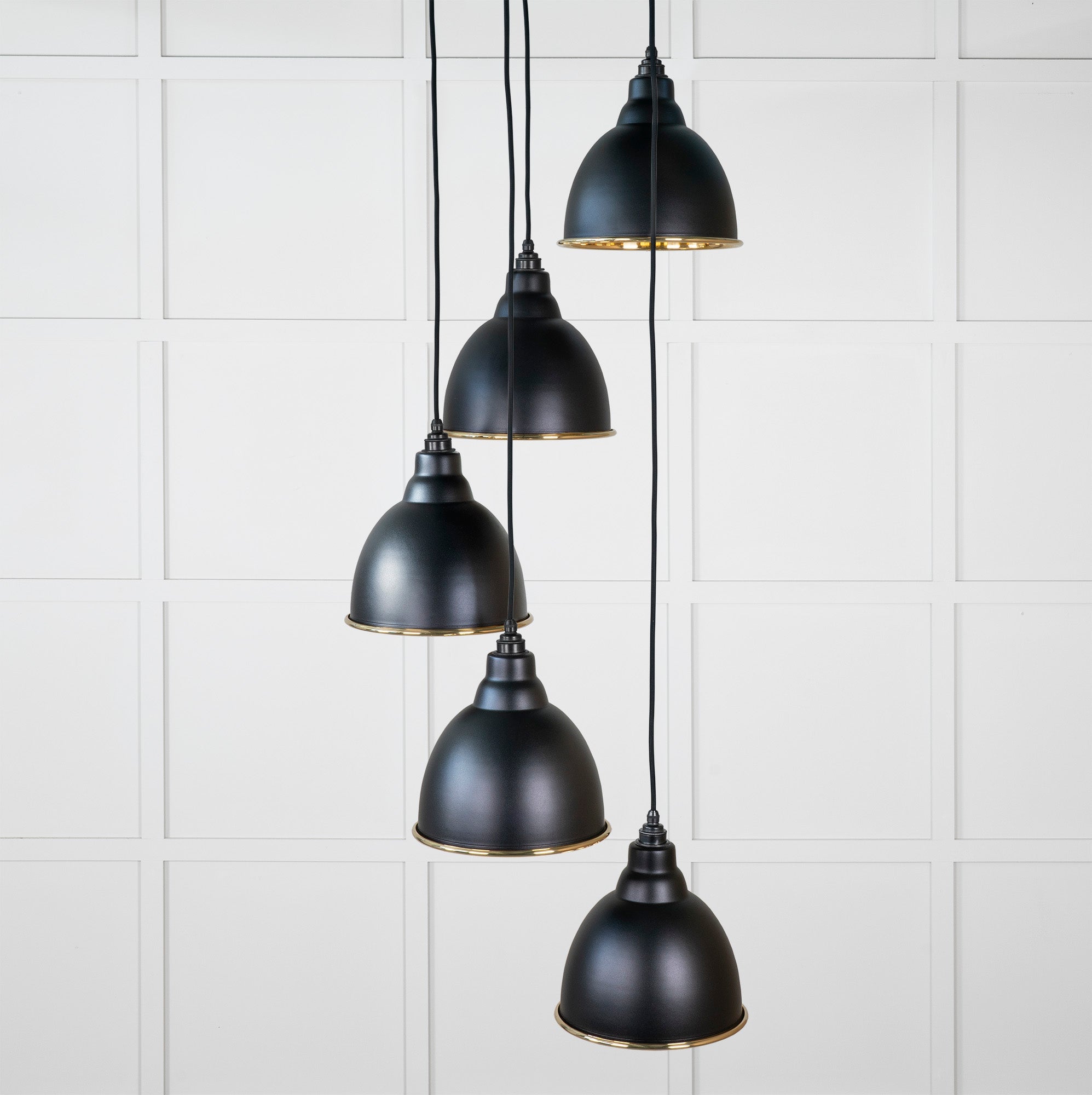 Hammered Brass Brindley Cluster Pendant | Elan Black - From the Anvil - EB London