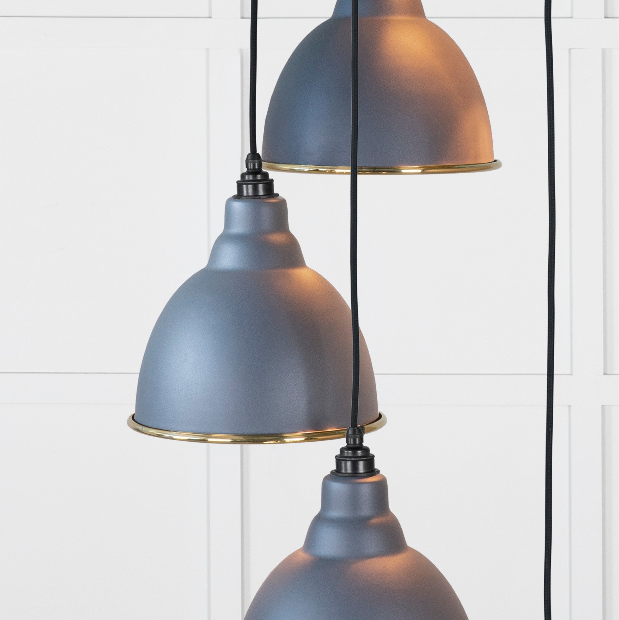Hammered Brass Brindley Cluster Pendant | Slate - From the Anvil - EB London