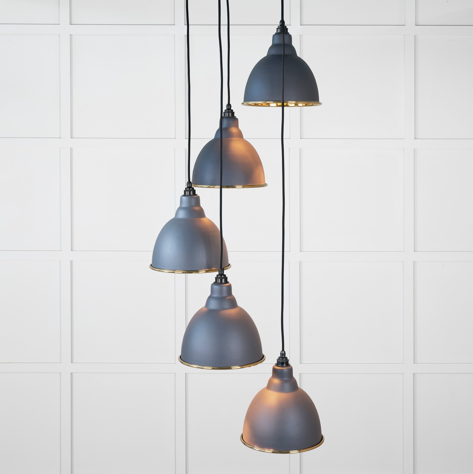 Hammered Brass Brindley Cluster Pendant | Slate - From the Anvil - EB London