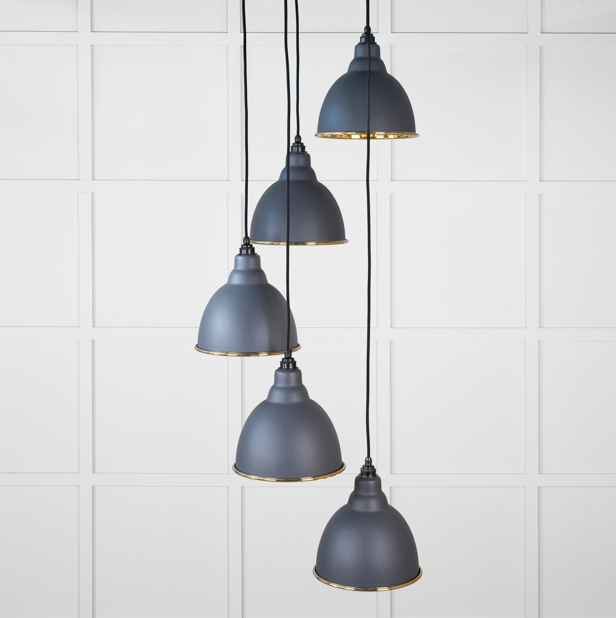 Hammered Brass Brindley Cluster Pendant | Slate - From the Anvil - EB London