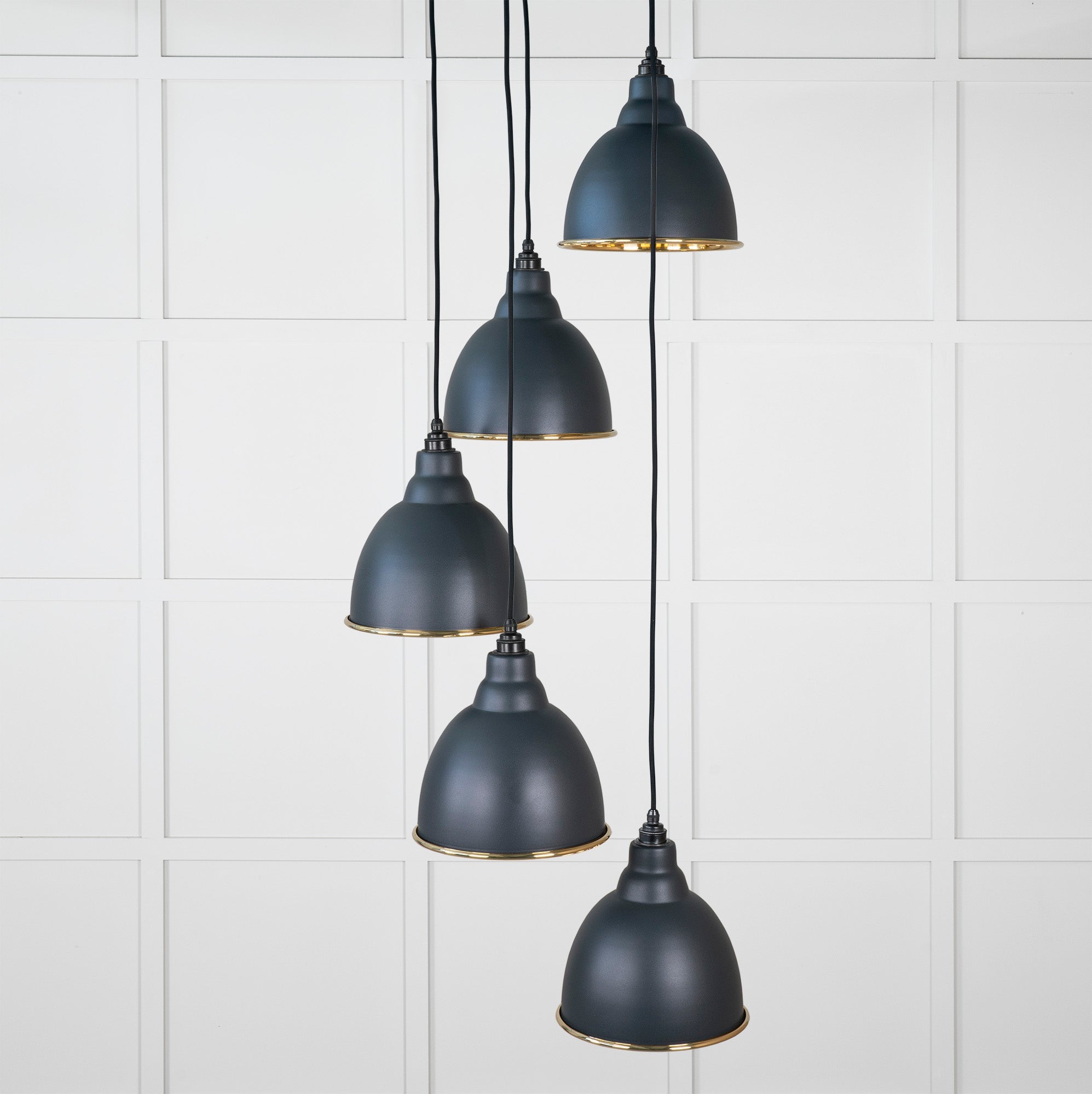 Hammered Brass Brindley Cluster Pendant |Soot - From the Anvil - EB London
