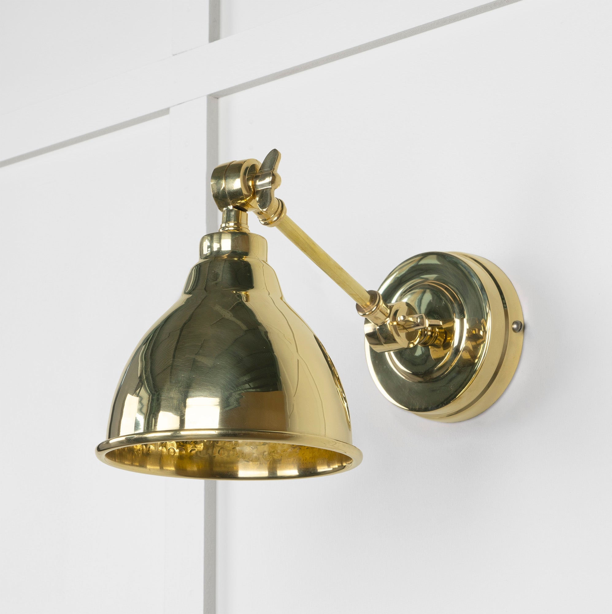 Hammered Brass Brindley Wall Light | Hammered Brass Bare - From the Anvil - EB London